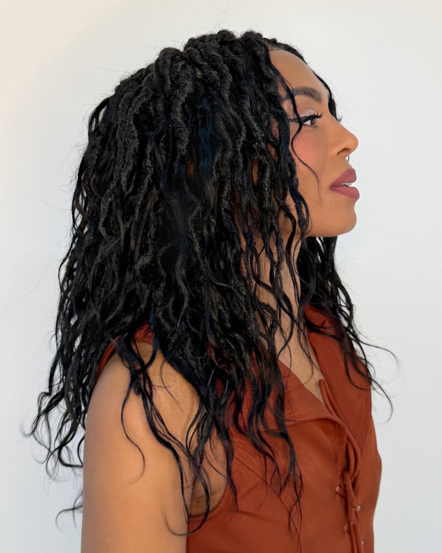 Raw Indian Human Hair Hybrid Locs in Naturel 12"