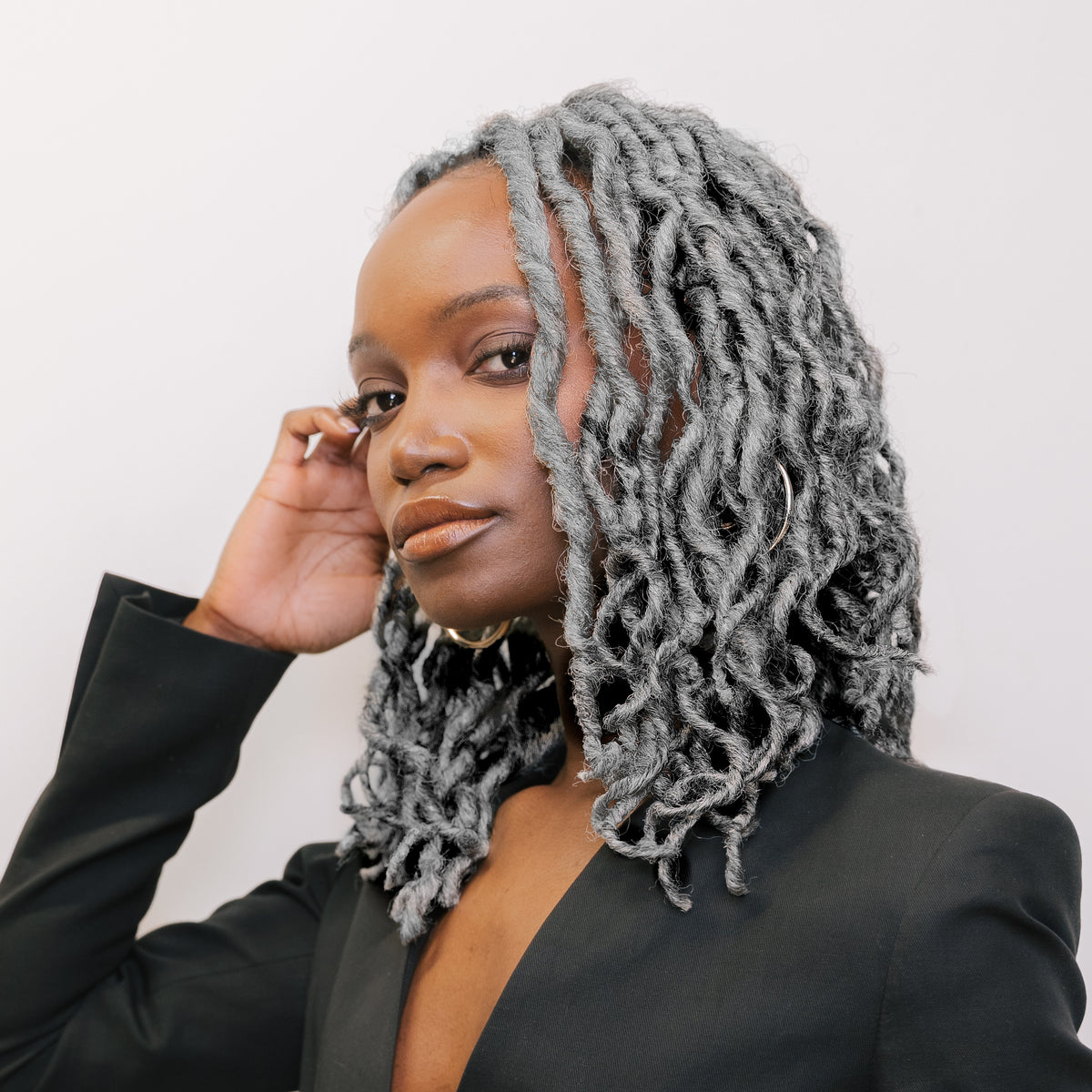 Boho Goddess Locs in Salt & Pepper 14"® Boho Locs