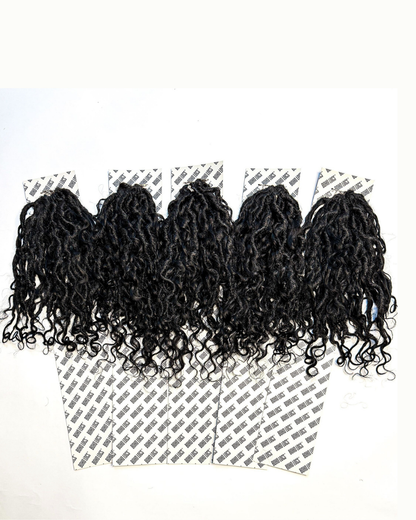 Burmese Curly Human Hair Hybrid Locs in Naturel 12"