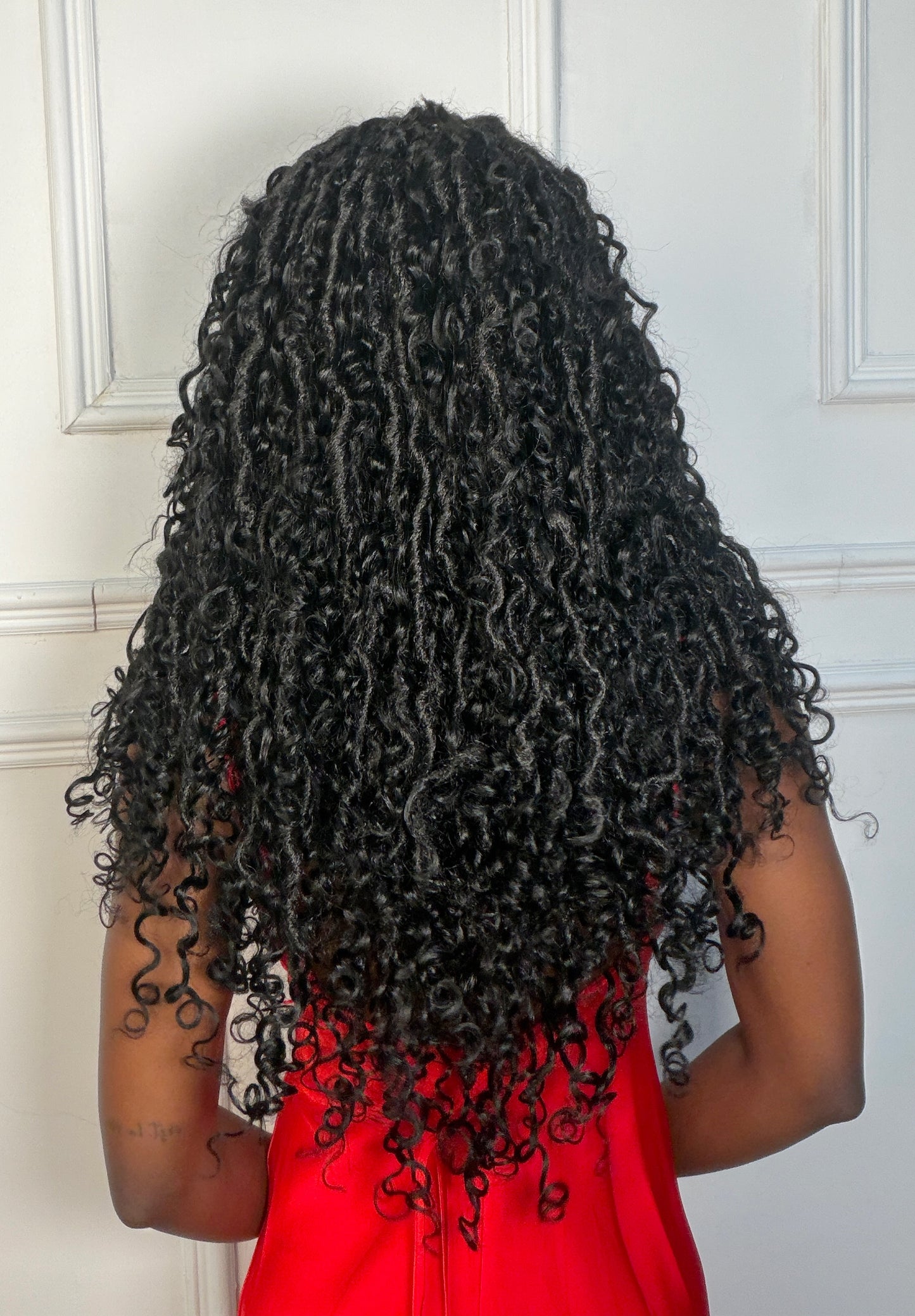Burmese Curly Human Hair Hybrid Locs in Naturel 22"