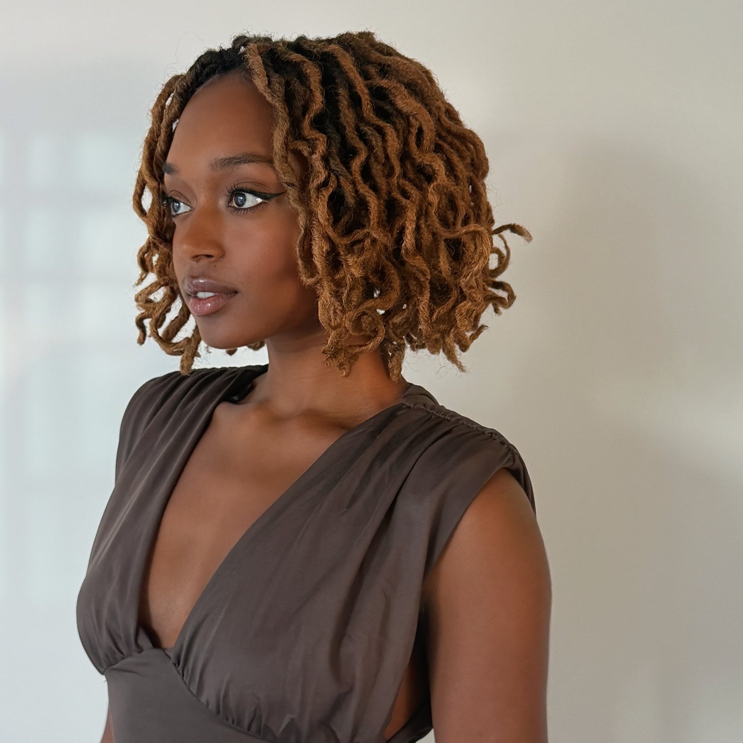 Boho Short Beach Locs in Hot Fudge 6"