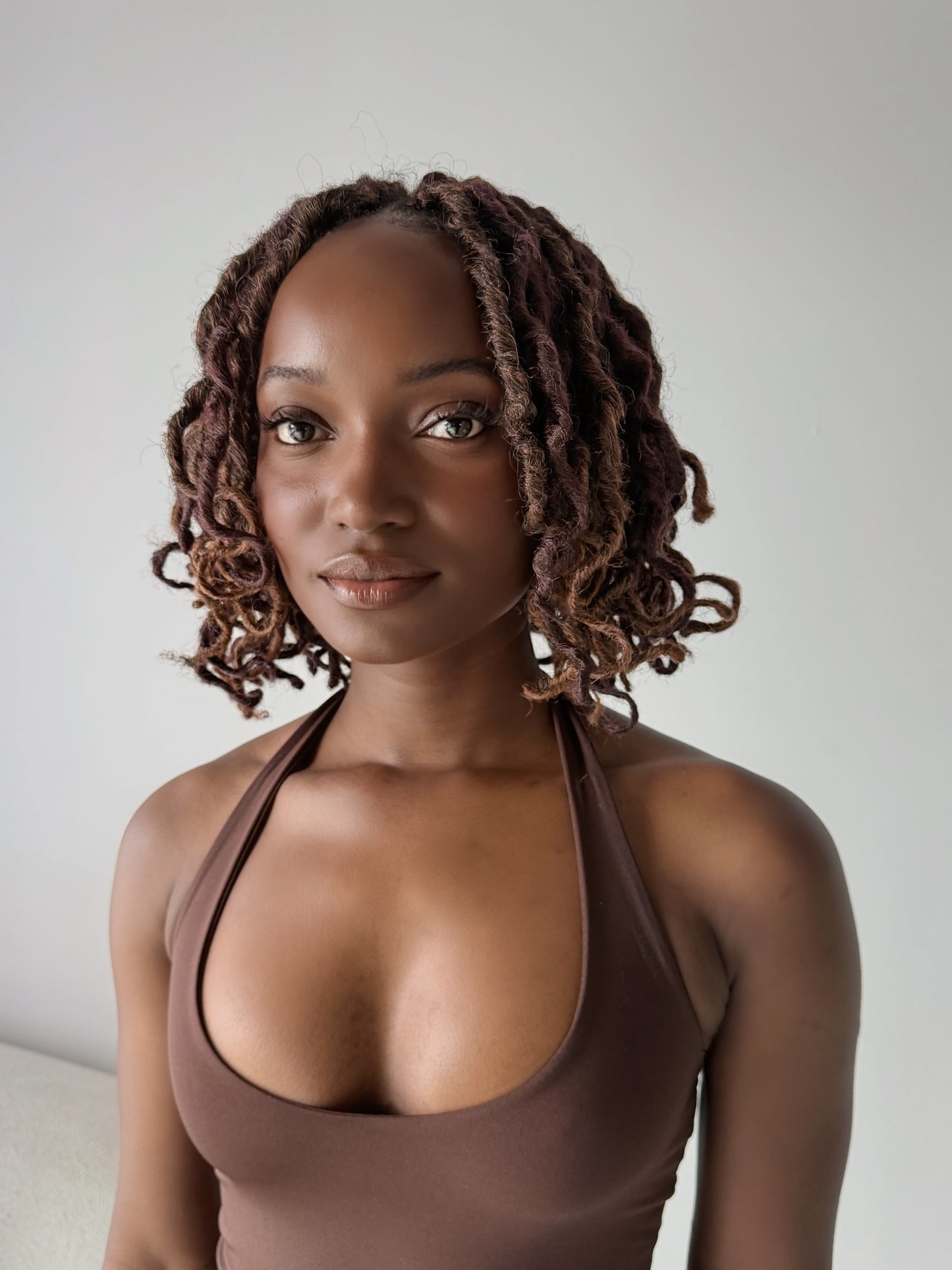 Boho Short Goddess Locs in Brauburn 6"