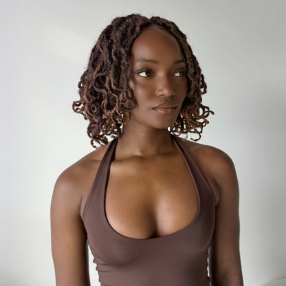 Boho Short Goddess Locs in Brauburn 6"