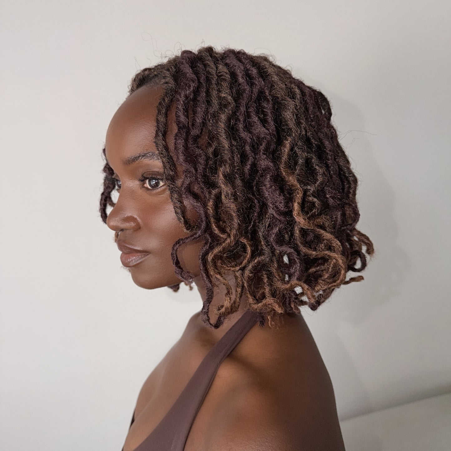 Boho Short Goddess Locs in Brauburn 6"