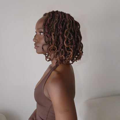Boho Short Goddess Locs in Brauburn 6"