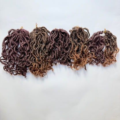 Boho Short Goddess Locs in Brauburn 6"