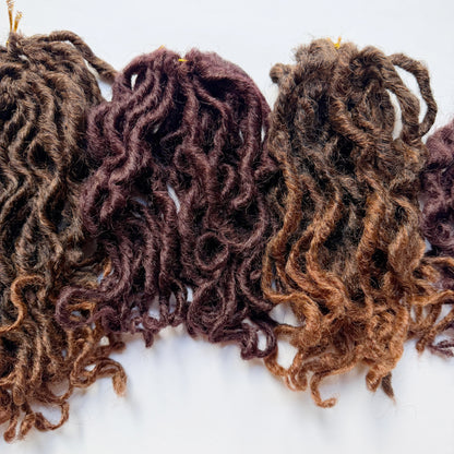 Boho Short Goddess Locs in Brauburn 6"