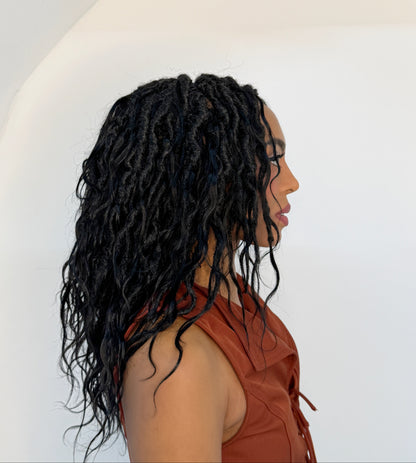 Raw Indian Human Hair Hybrid Locs in Naturel 12"