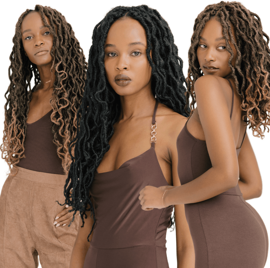 Synthetic Ombre Long Goddess Wave Locs with Curly Ends 16 24 Inch Pre  Looped Queen Faux Locs Wavy Dreadlocks - China Crochet Hair and Hair price