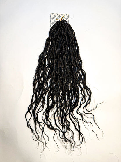 Raw Indian Human Hair Hybrid Locs in Naturel 22"