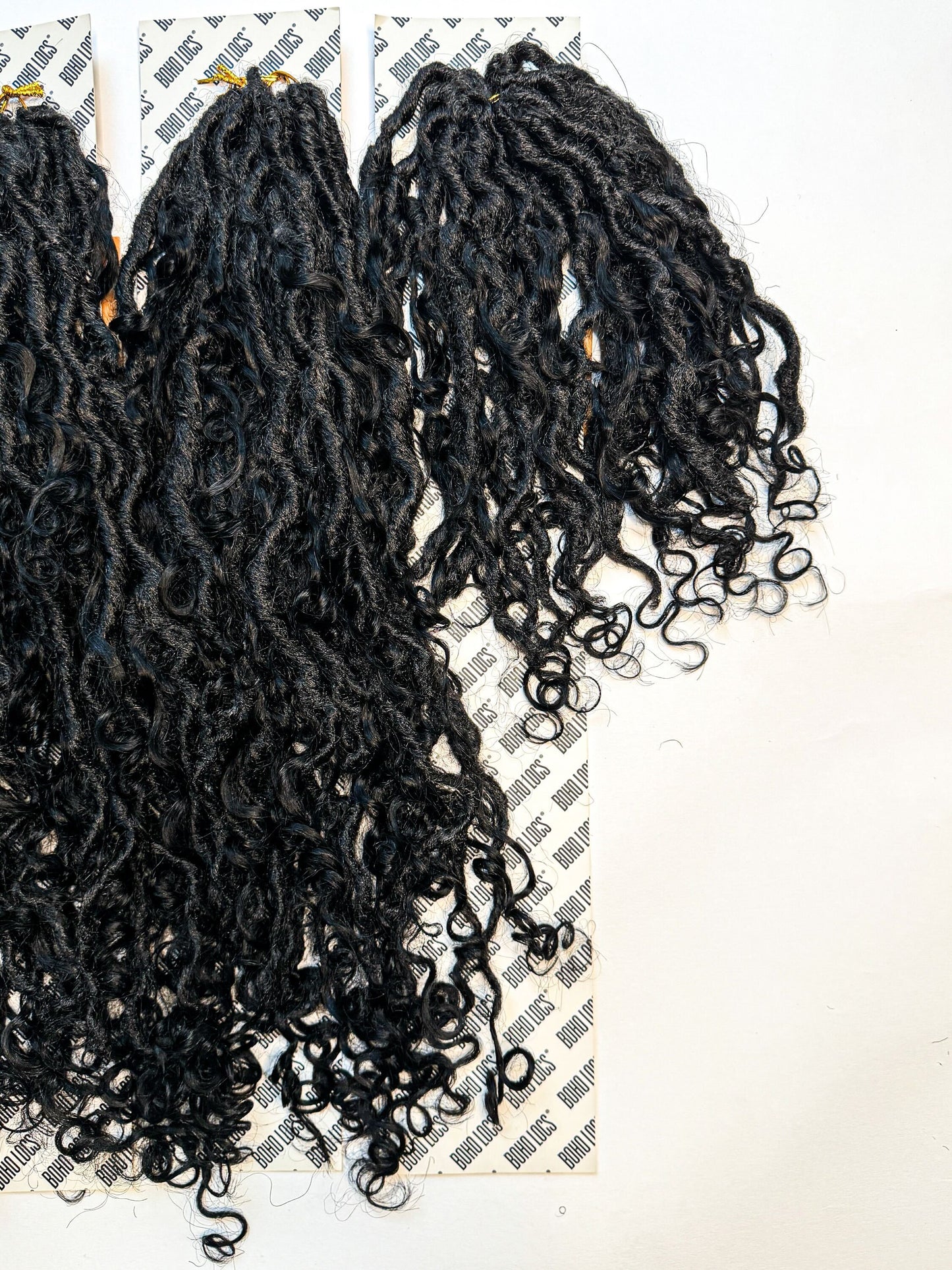 Burmese Curly Human Hair Hybrid Locs in Naturel 22"