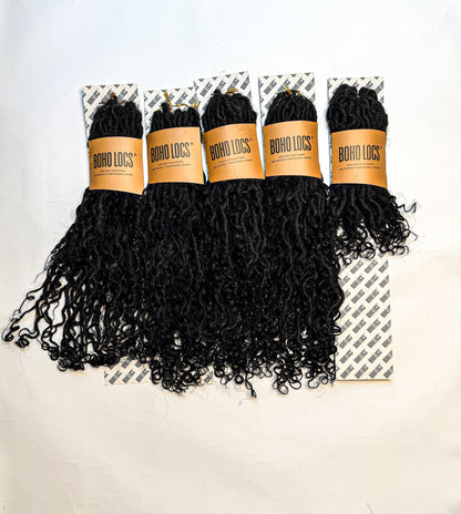 Burmese Curly Human Hair Hybrid Locs in Naturel 22"
