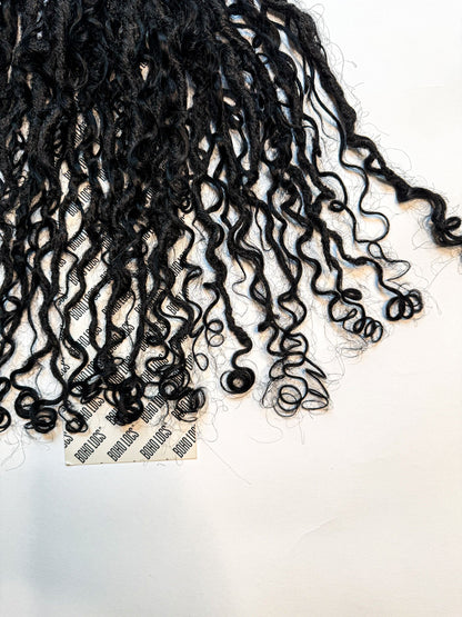 Burmese Curly Human Hair Hybrid Locs in Naturel 22"