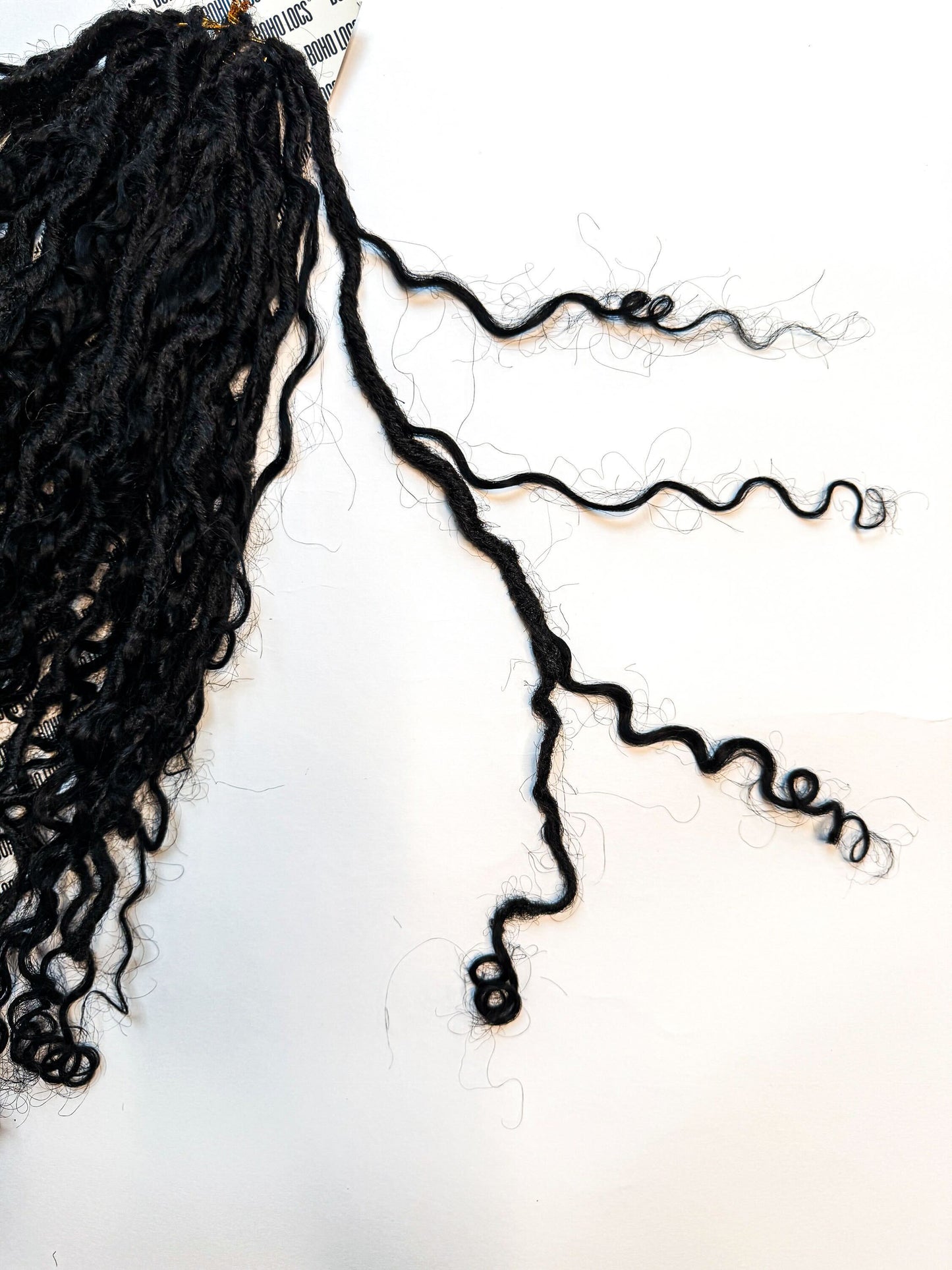 Burmese Curly Human Hair Hybrid Locs in Naturel 22"