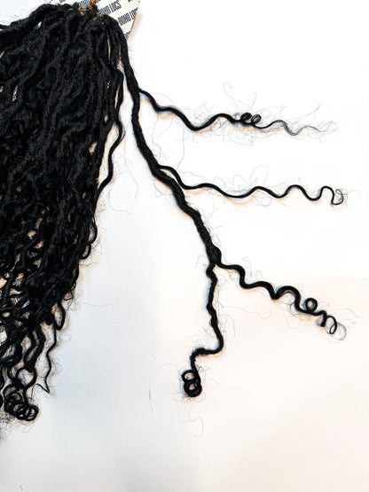 Burmese Curly Human Hair Hybrid Locs in Naturel 22"