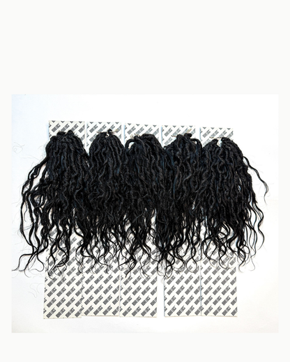 Raw Indian Human Hair Hybrid Locs in Naturel 12"