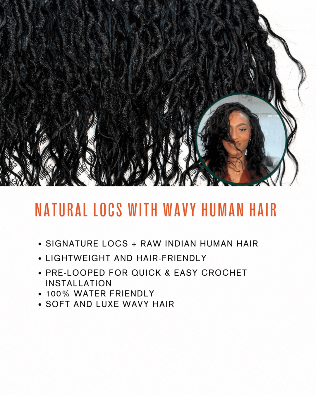 Raw Indian Human Hair Hybrid Locs in Naturel 12"