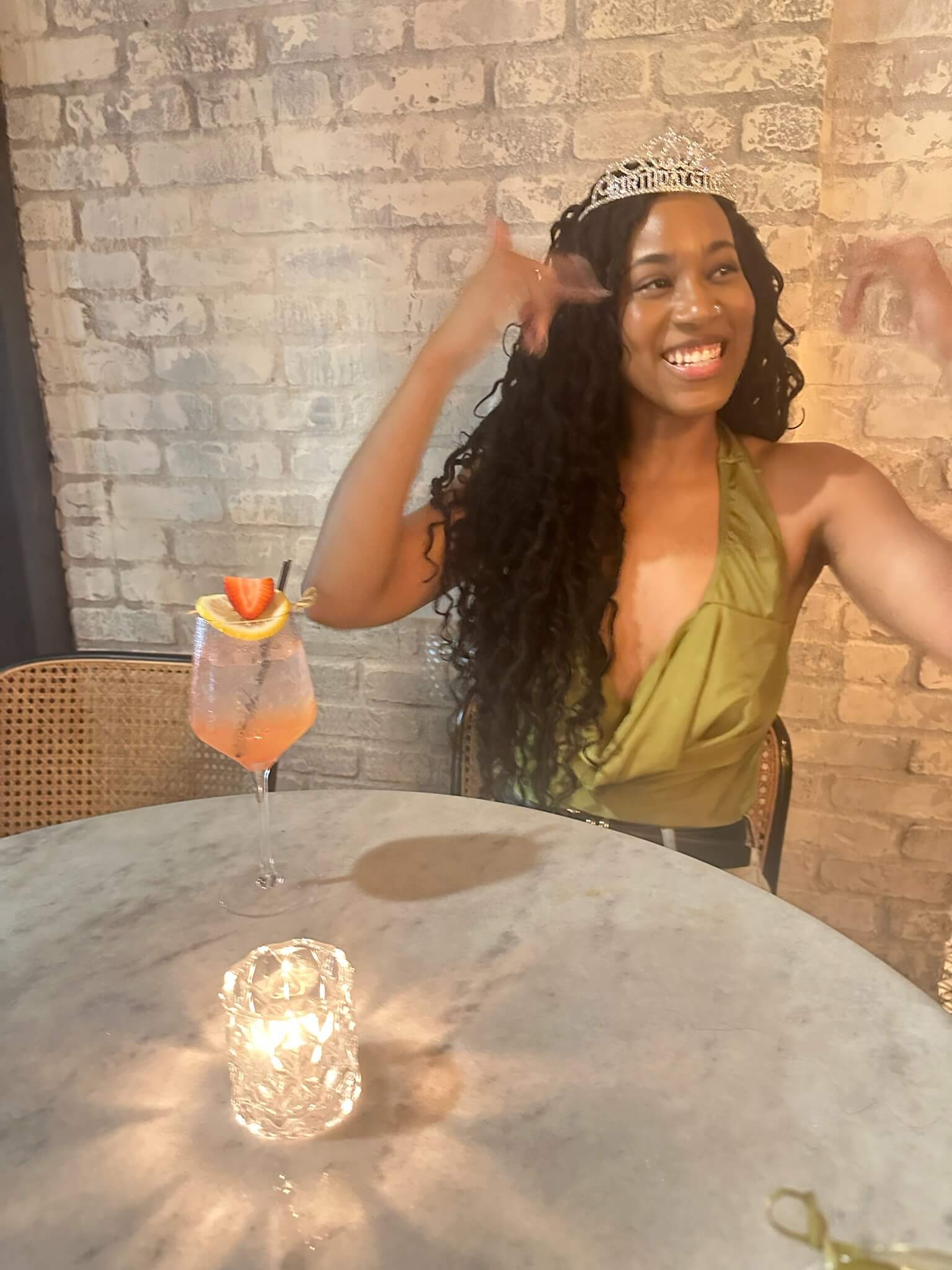 A Boho Locs customer on her night out