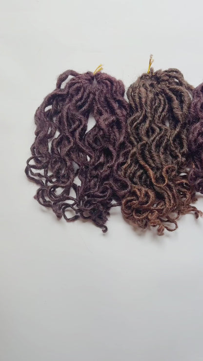Boho Short Goddess Locs in Brauburn 6"