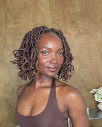 Boho Short Goddess Locs in Brauburn 6"