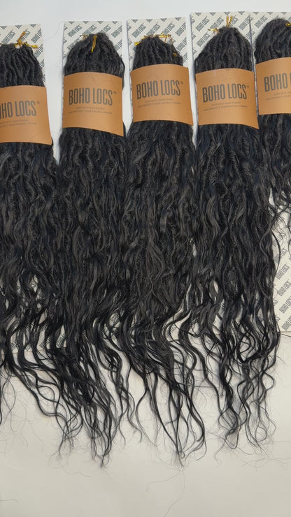 Raw Indian Human Hair Hybrid Locs in Naturel 22"