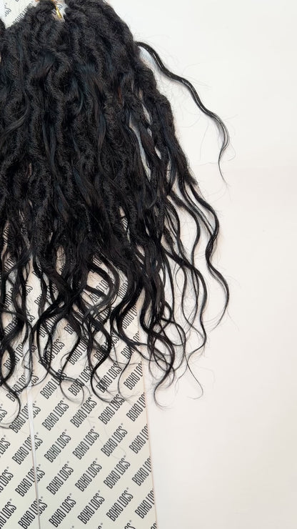 Raw Indian Human Hair Hybrid Locs in Naturel 12"
