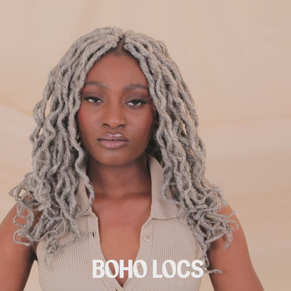 Boho Goddess Locs in Salt & Pepper 14"®