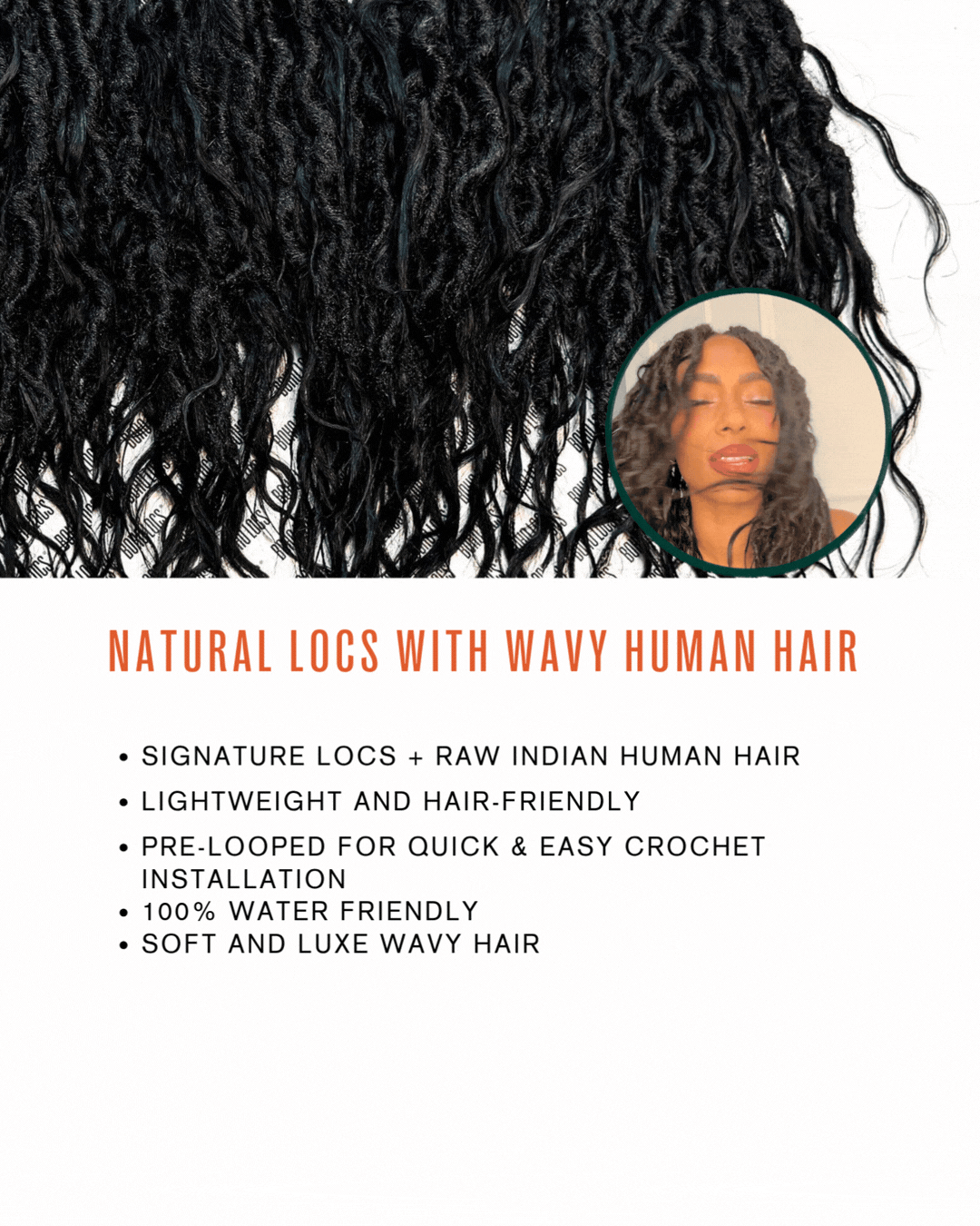 Raw Indian Human Hair Hybrid Locs in Naturel 22"